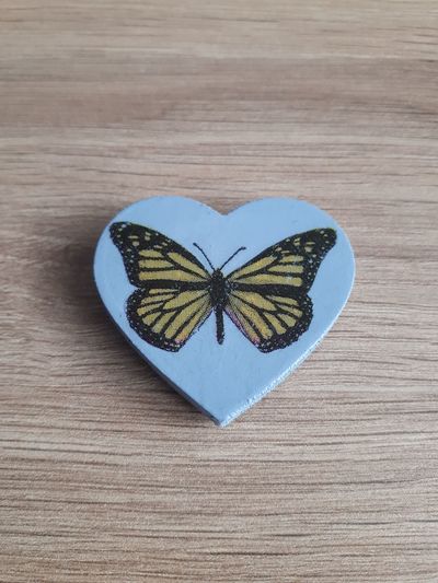Dřevěný magnet s motýlem