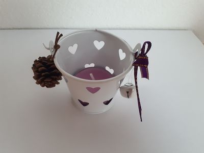 Vánoční svícínek v kbelíčku – fialový